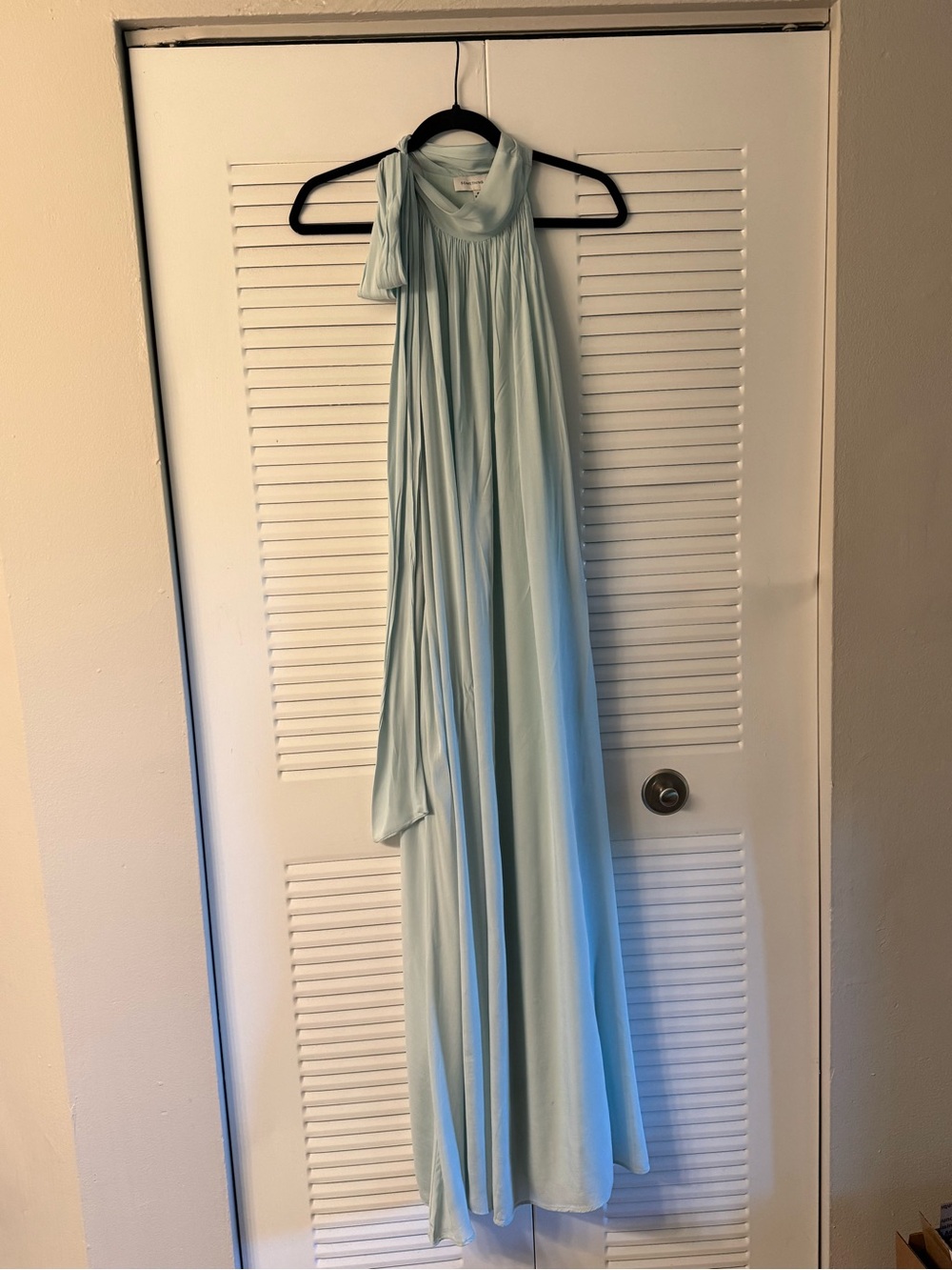 Something Navy Pale Blue Halter Maxi Dress